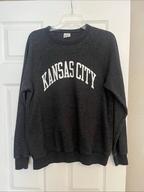 Charlie Hustle Kansas City Arch Graphic Crewneck Sweatshirt - Dark Gray